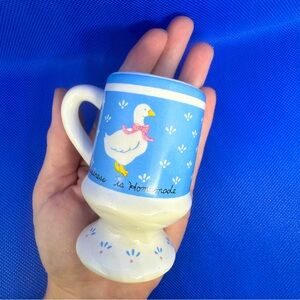 Tiny vintage goose cup mug, for toothpicks? 1980s cottagecore duck Grandmacore